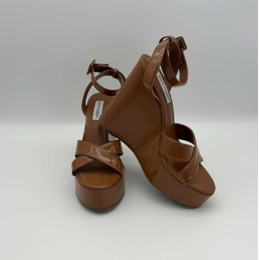 Steve Madden Pinnacle Sandals – Camel Patent – Size 7.5 – Brand New - Picture 7 of 13